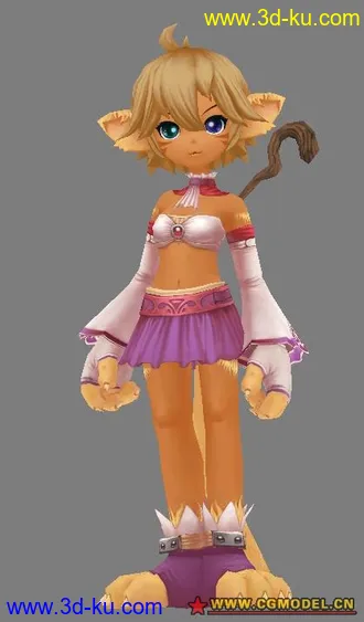 3D打印模型《光明战记》猫人 初级魔导士[网游][Mgame][台服]的图片