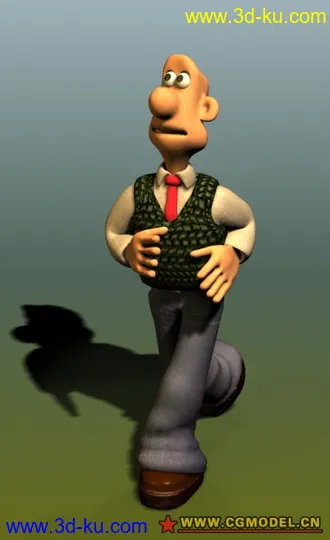 3D打印模型卡通人物已绑好骨格的图片