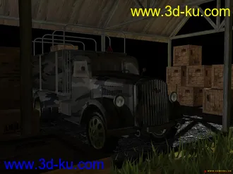 3D打印模型最新修改二战德国卡车（贴图）的图片