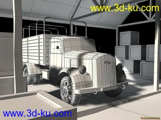3D打印模型最新修改二战德国卡车（贴图）的图片