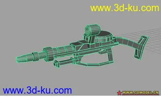 3D打印模型发个自己做的扎古2的120mm机枪(UV已分，并已转成obj格式）的图片
