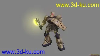 3D打印模型发个自己做的扎古2的120mm机枪(UV已分，并已转成obj格式）的图片