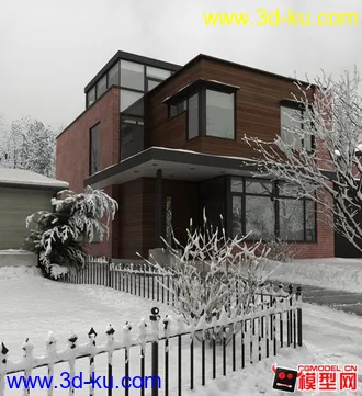 3D打印模型雪景房子的图片