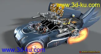 3D打印模型《龙骑团》反派角色烈焰战车变身机器人的图片