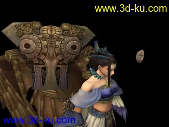 3D打印模型obj和mb格式两套，武侠女性角色，后背携带蝠翅机括的图片