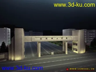 3D打印模型学校大门。。夜景的图片