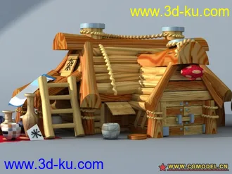 3D打印模型发一个卡通版的杂货小店铺场景的图片