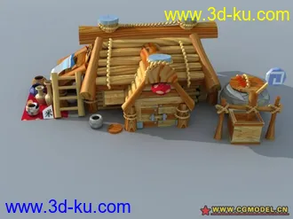 3D打印模型发一个卡通版的杂货小店铺场景的图片