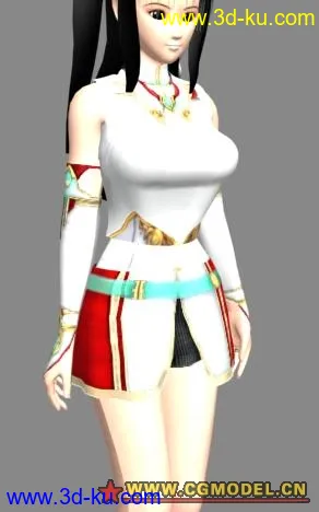 3D打印模型一个制服MM的图片