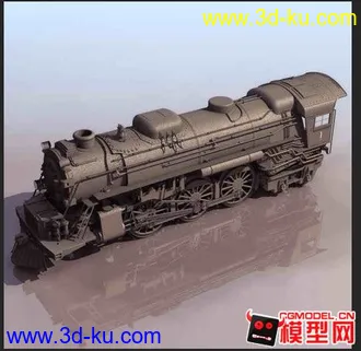 老式火车头MAX模型的图片