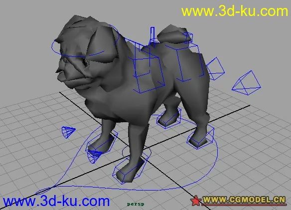 卡通狗带梆定模型的图片1