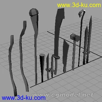 [MAYA6.0][武器模型][贴图/无][动作/无]一些新手级武器模型的图片