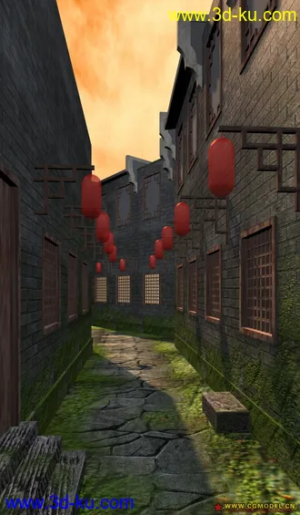 3D打印模型江南小巷的图片