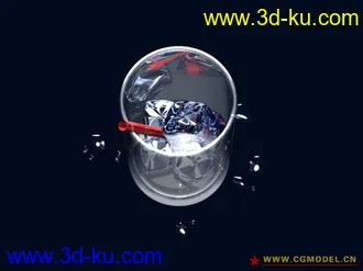 3D打印模型玻璃．冰．水．带材质的．渲染还不错．来看看的图片