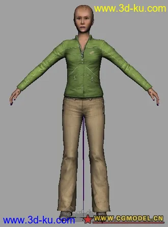 发个外国女人maya模型，有贴图骨骼的图片