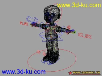 3D打印模型MAYA制作 绑定好带表情的小孩的图片