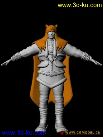 3D打印模型maya兽人（虎皮披风男）的图片