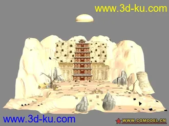 3D打印模型墨香场景系列之莫高窟入口的图片