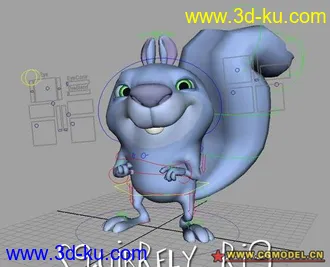 3D打印模型可爱的卡通松鼠带骨骼！可调动画！的图片
