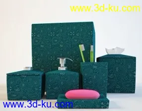 3D打印模型卫浴组件（之六）牙刷、香皂、洗手液器具的图片