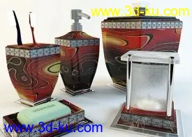3D打印模型卫浴组件（之七）牙刷、香皂、洗手液器具的图片