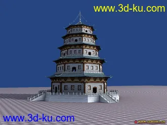 3D打印模型以前做的古建的图片