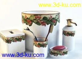 3D打印模型卫浴组件（之十一）浴室各种容器的图片
