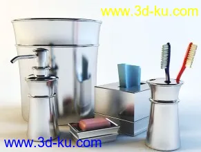 3D打印模型卫浴组件（之十四）浴室各种容器的图片