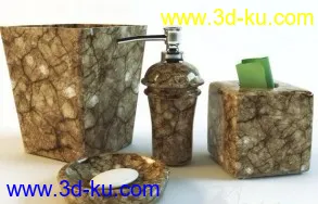3D打印模型卫浴组件（之十五）浴室各种容器的图片