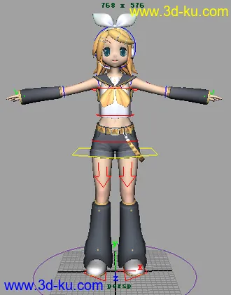 3D打印模型卡通女模~绑定~有贴图！！！的图片