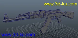 3D打印模型两个点做的AK47 低模，游戏能用应该..的图片