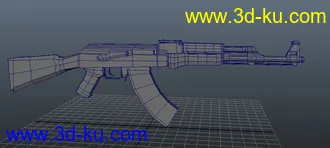 3D打印模型两个点做的AK47 低模，游戏能用应该..的图片