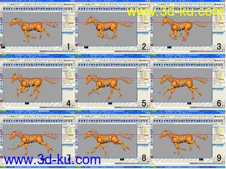 3D打印模型绑定好的马带动画的图片