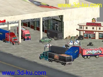 3D打印模型加油站场景的图片
