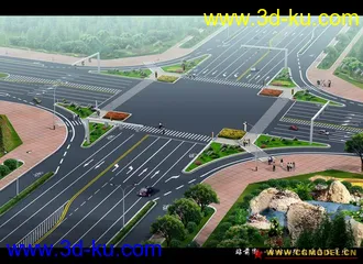 道路环岛模型的图片