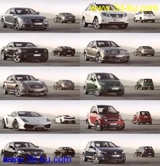 10辆不错的小汽车模型（模型和材质）的图片