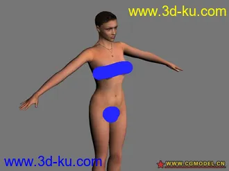 3D打印模型自带贴图的超级简模西方短发MM 带表情控制器的图片