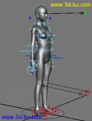 3D打印模型女人体加骨骼绑定，很精细哟！的图片