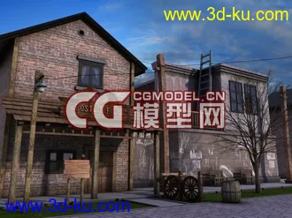 3D打印模型小镇一角的图片
