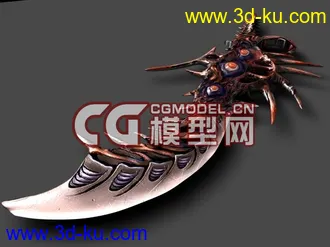 3D打印模型原创游戏动画可用武器---魔王眼球大刀,霸气尽现的图片