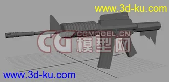 新手制作M4A1模型.无材质无贴图,求指点的图片