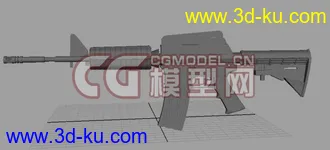 新手制作M4A1模型.无材质无贴图,求指点的图片