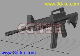 新手制作M4A1模型.无材质无贴图,求指点的图片
