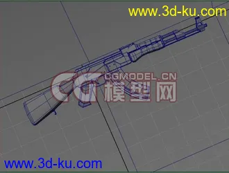 ak47枪 模型制作 看布线的图片