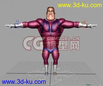 3D打印模型maya动画角色绑定+材质。可以用作练习的图片