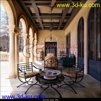 3D打印模型地中海风格建筑的图片