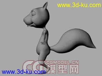 3D打印模型第一次发帖，随手做的松鼠的图片