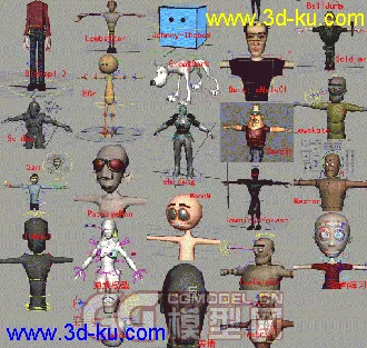 3D打印模型动画师必备的绑定联系动画文件60多件的图片