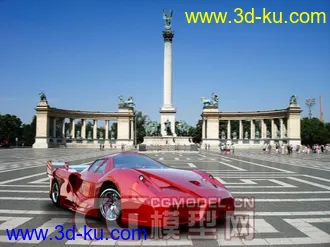 3D打印模型一辆红色跑车的图片