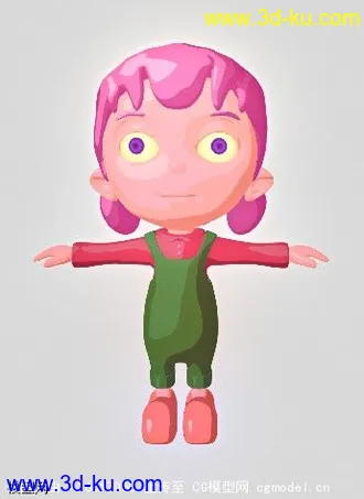 3D打印模型maya卡通材质小女孩的图片